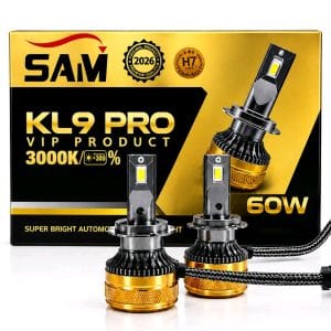 هندپیس لامپ هدلایت خودرو سام مدل KL9 PRO با نور 3000K و توان 60 وات.