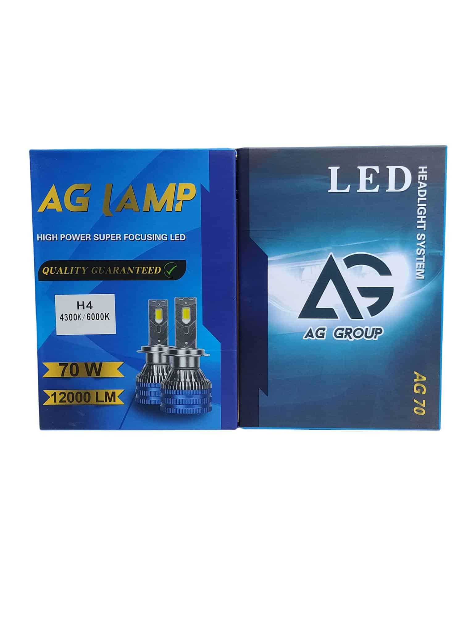چراغ هدلایت LED AG Group با قدرت 70 وات و نور 12000 لومن برای خودرو.