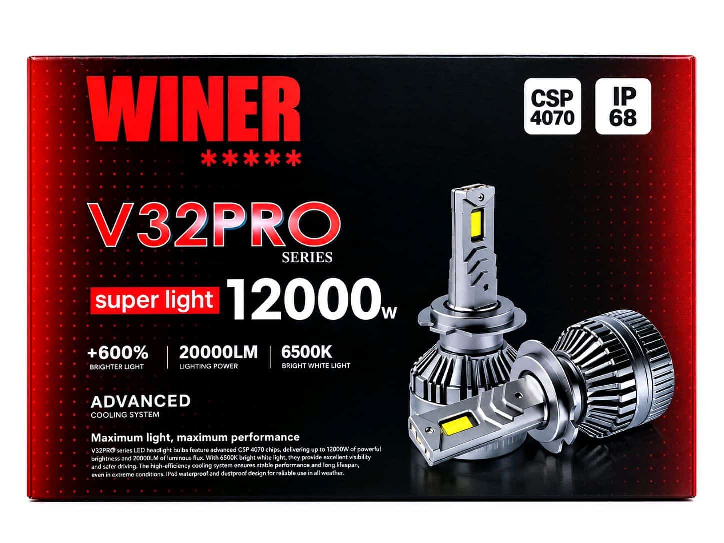 هندپیس لامپ هدلایت وینر V32PRO با توان 12000 وات و فناوری پیشرفته.